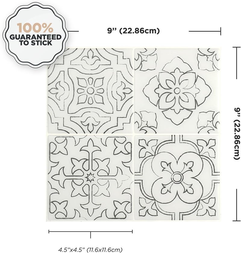 Smart Tiles Peel and Stick Backsplash - 5 Sheets of 9" x 9" - 3D Adhesive Peel and Stick Tile Backsplash for Kitchen, Bathroom, Wall Tile - Image 3